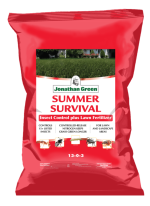 Bag of Summer Survival Insect Control with Lawn Fertilizer.